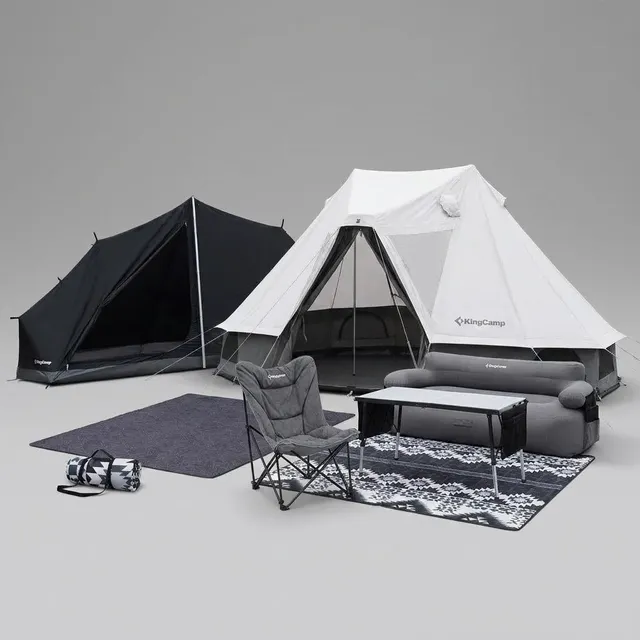 kingcamp-khan-villa-luxury-bundle-tenda-glamping-4-stagioni-con-divano-gonfiabil image 1