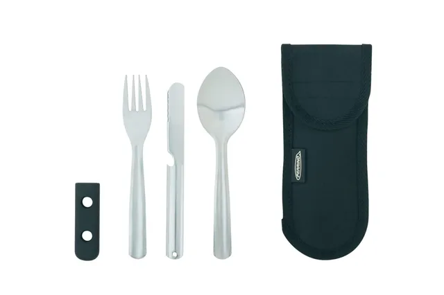 ferrino-set-posate-in-acciaio-con-custodia-in-poliestere-unisex-grigio image 1