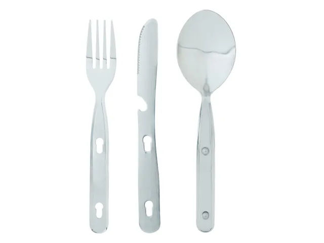 ferrino-posate-set-cucchiaio-forchetta-e-coltello-multiuso-da-campeggio-grigio image 1