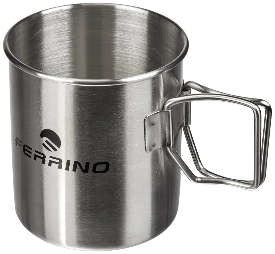 ferrino-inox-tazza-in-acciaio-inossidabile-con-manico-pieghevole-unisex-adulto image 1