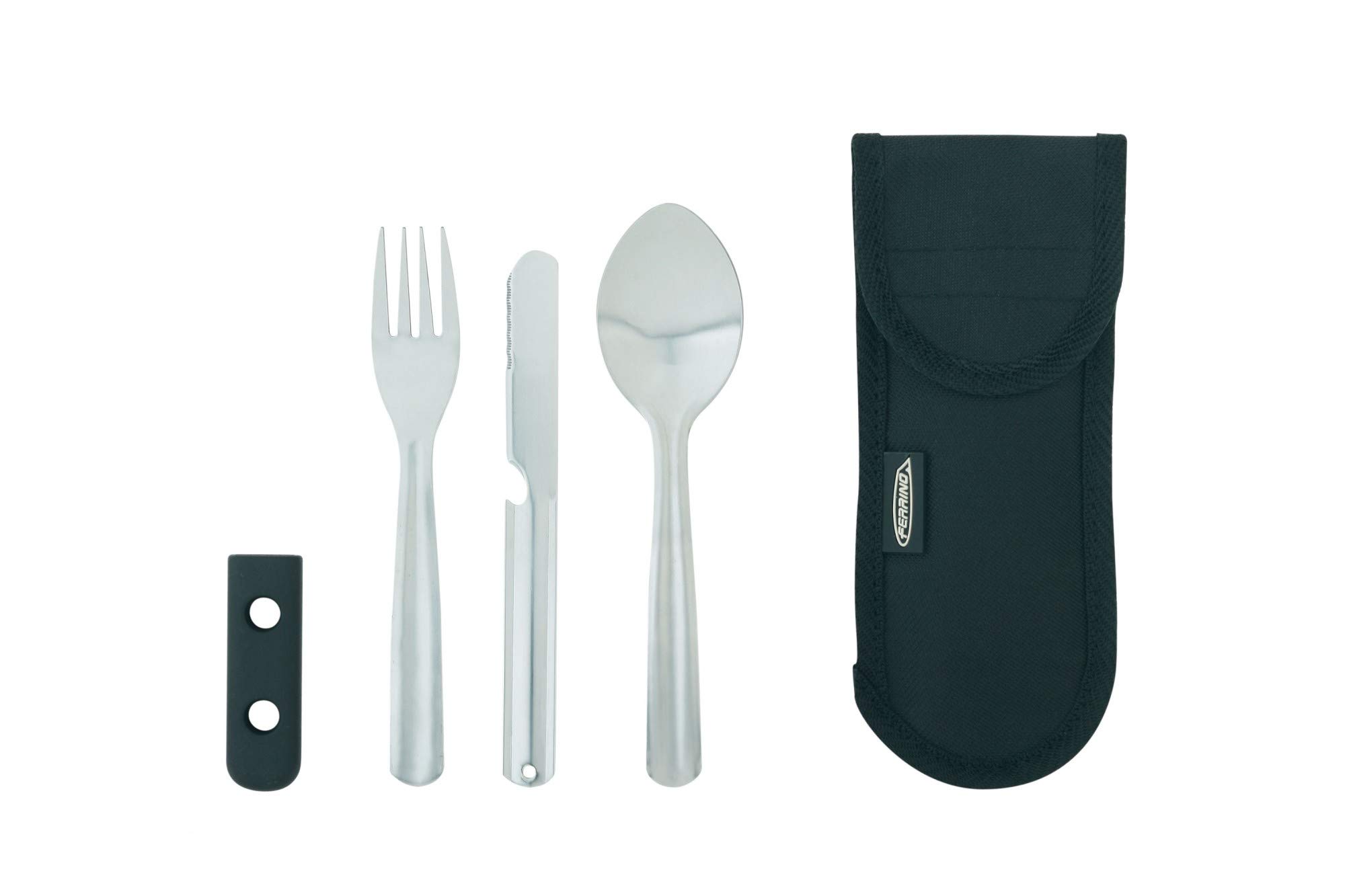 ferrino-set-posate-in-acciaio-con-custodia-in-poliestere-unisex-grigio image 1