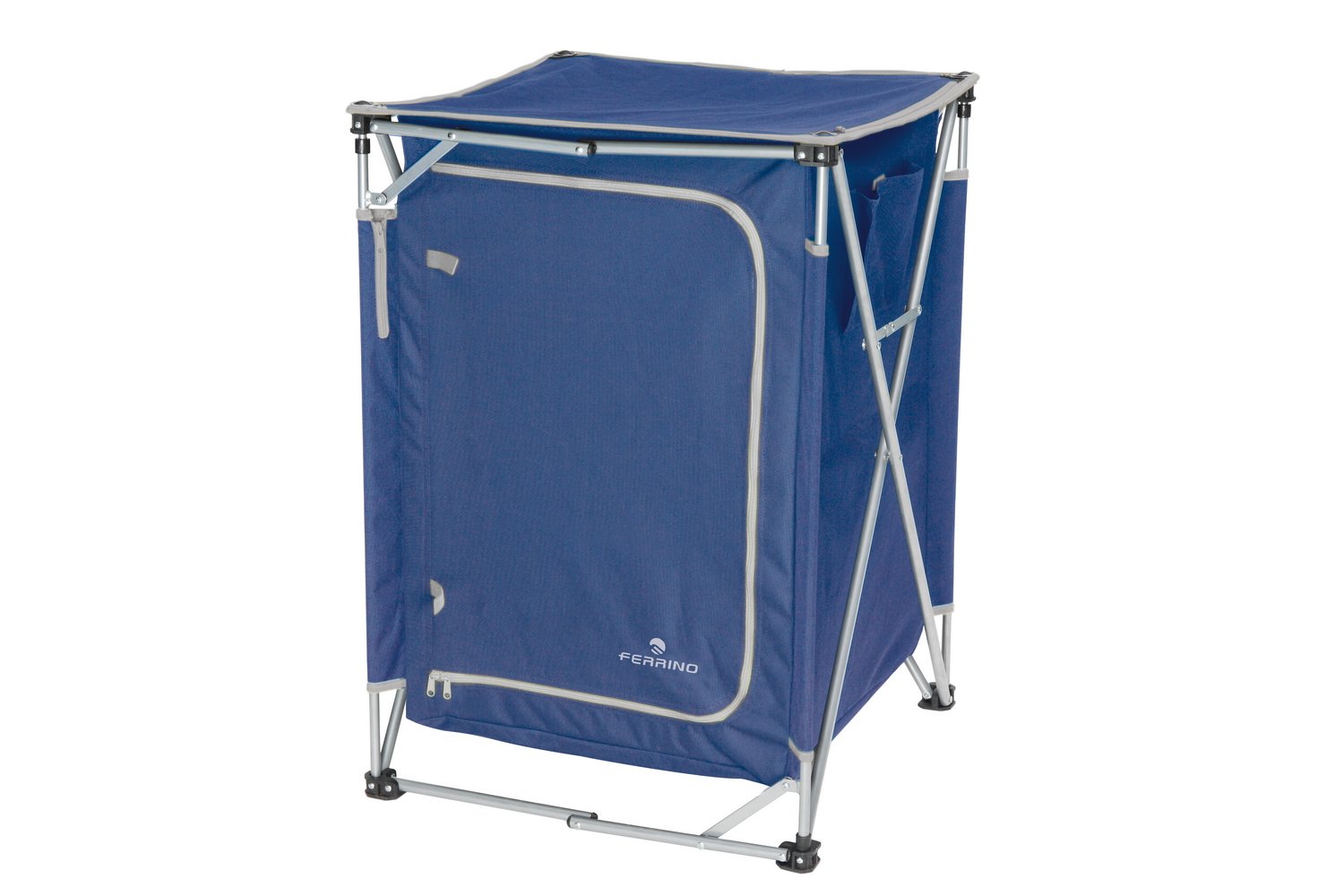 ferrino-super-quick-mobiletto-campeggio-blu-in-acciaio-con-due-ripiani-e-carico- image 1