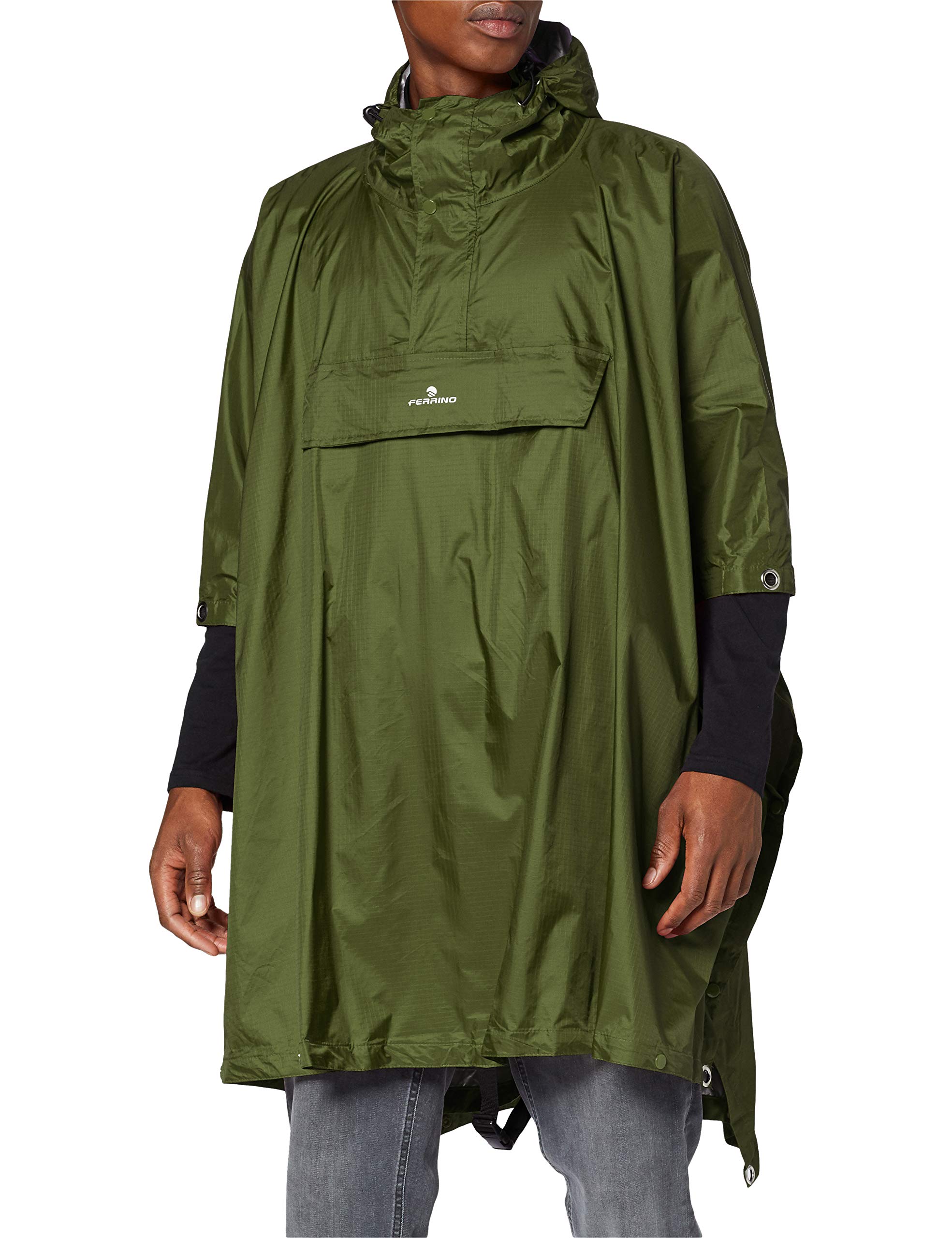 ferrino-todomodo-mantella-impermeabile-unisex-in-nylon-ripstop-alluminato-2000mm image 2