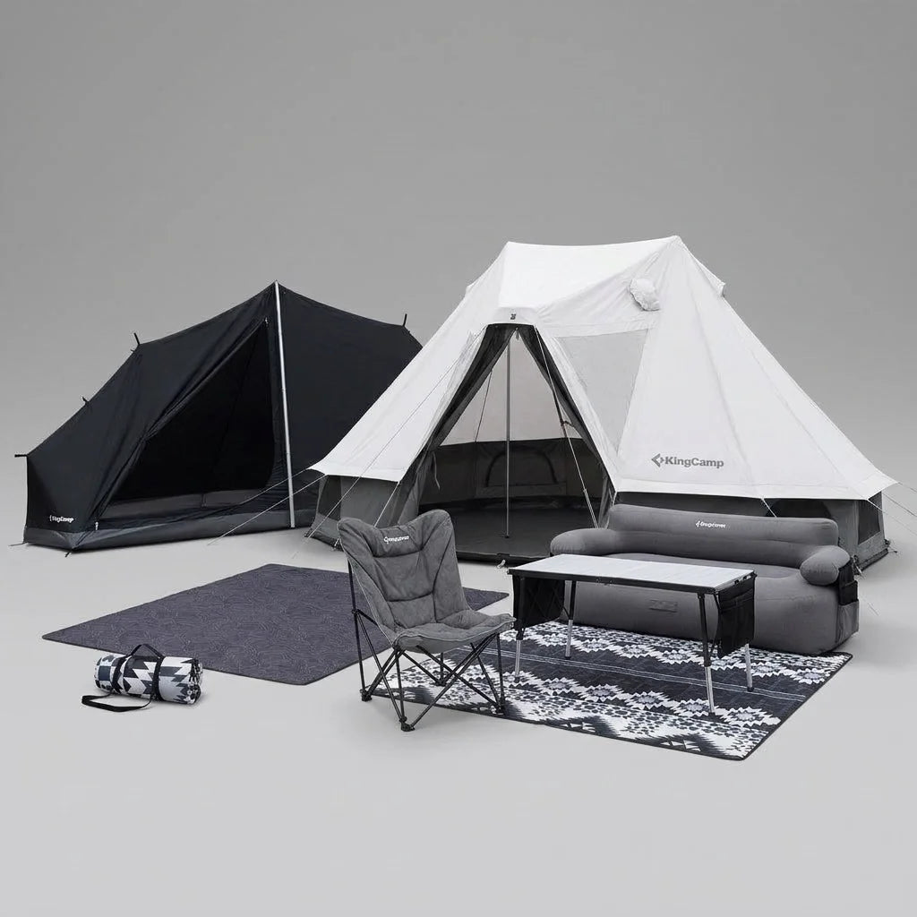 kingcamp-khan-villa-luxury-bundle-tenda-glamping-4-stagioni-con-divano-gonfiabil image 1